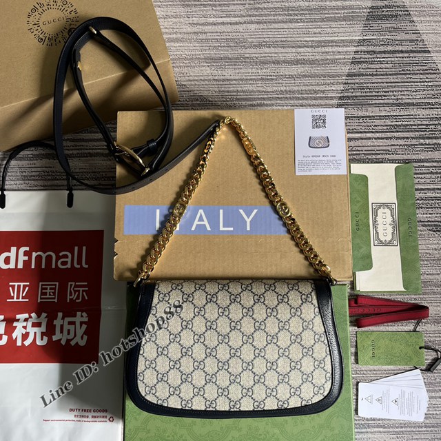 Gucci專櫃2022新款鏈條單肩斜挎女包 古馳Gucci Blondie互扣老花腋下包中古包699268 gqy4282